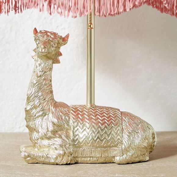 Anthropologie Lars the Llama Table Lamp in Gold